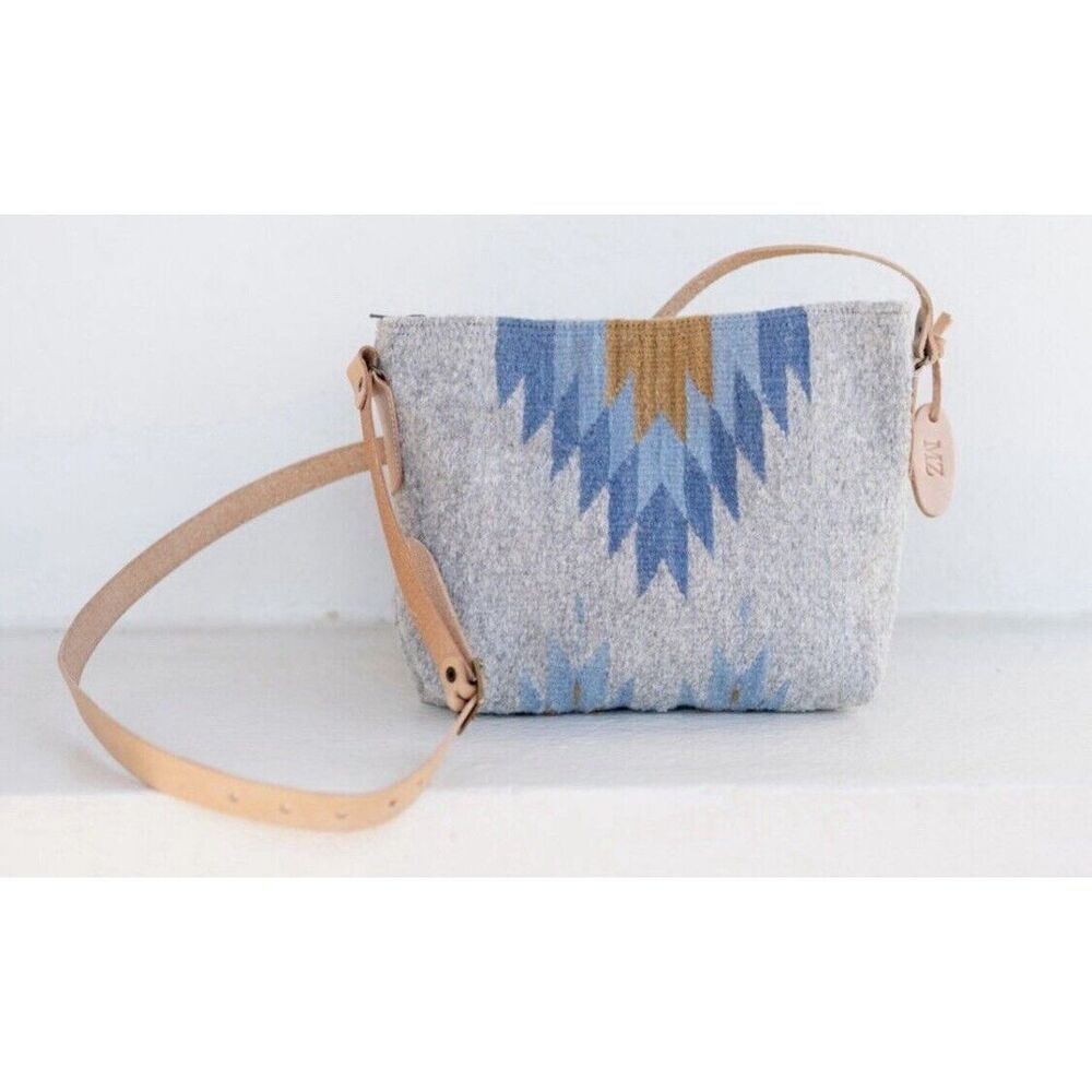 MZ Made Zapotec 100% Woven Wool Crossbody Bag Purse Aztec Sky Vega Lightning